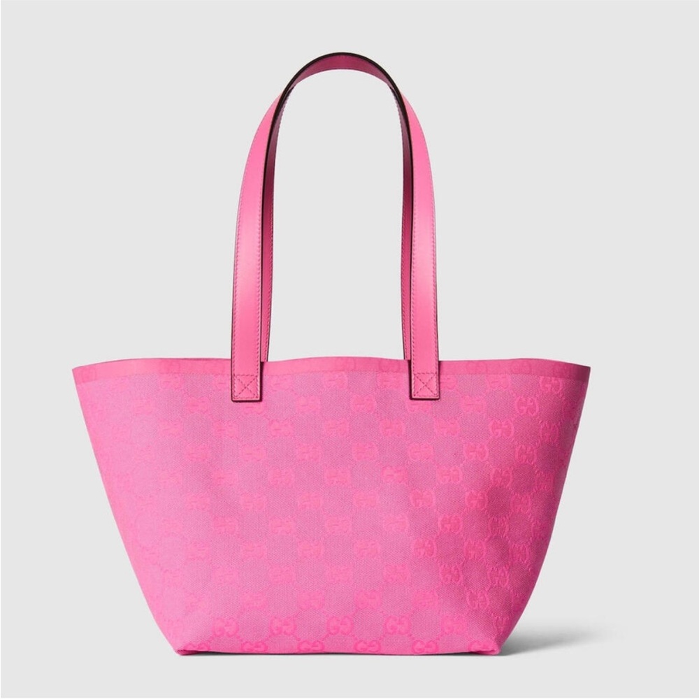 NEW GUCCI Supreme Totissima GG
Logo Small Canvas Tote Pink